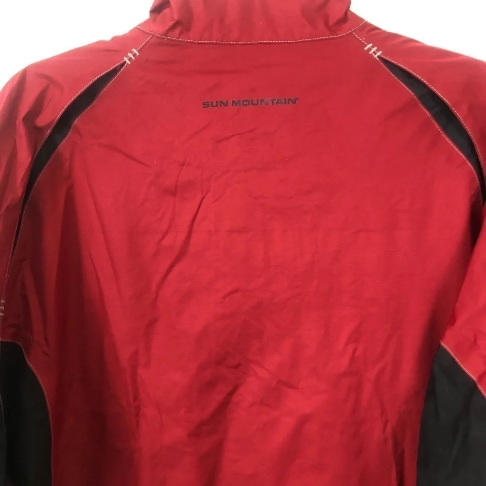 Sun Mountain Red Black Windbreaker Jacket Mens Size L